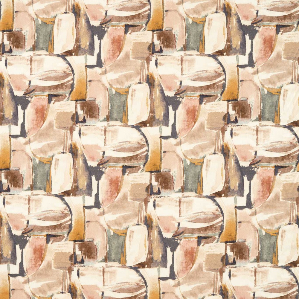 Clarke & Clarke Figura Fabric in Blush & Natural